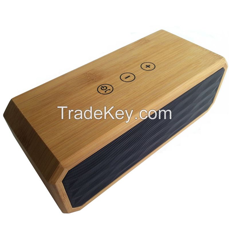 high-end wooden bamboo portable bluetooth speaker can use wireless