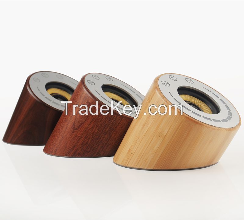 high-end wooden bamboo portable bluetooth speaker can use wireless