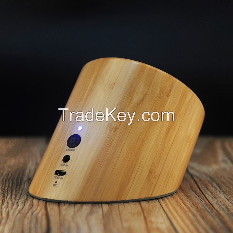 high-end wooden bamboo portable bluetooth speaker can use wireless