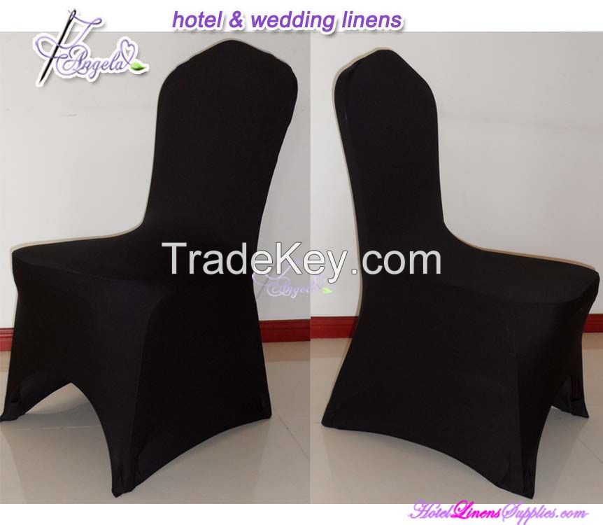 factory wholesale black expanding spandex stretch chair cover for wedding banquet chairs