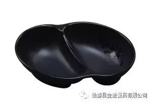 Two Devide Sause Dish Black Color Plain Color Melamine DIP Plate Sand Finished Vinegar Dish