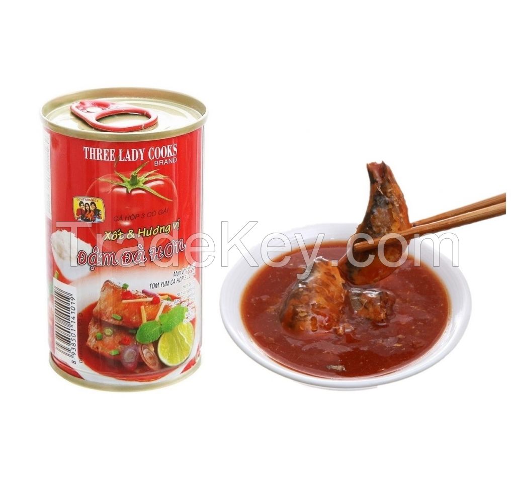 Three Lady Cook canned mackerel 155g.