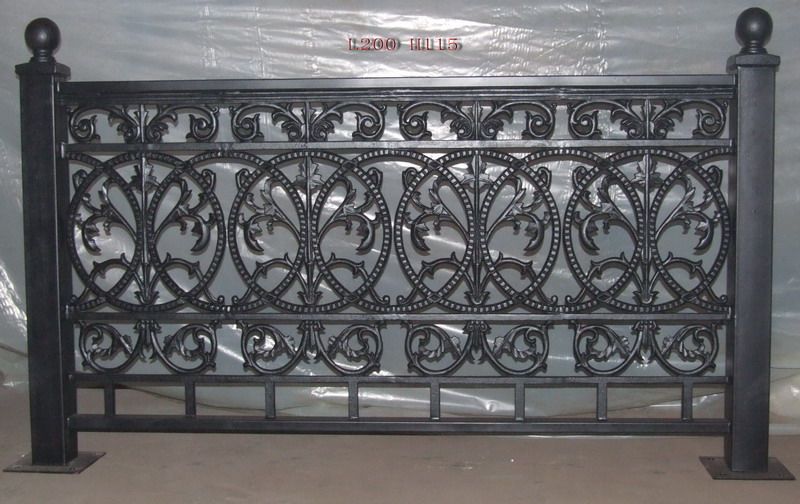 Cast iron fence and railings with posts