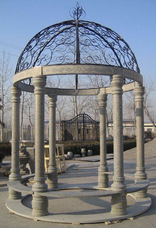 Hand carved stone garden gazebo