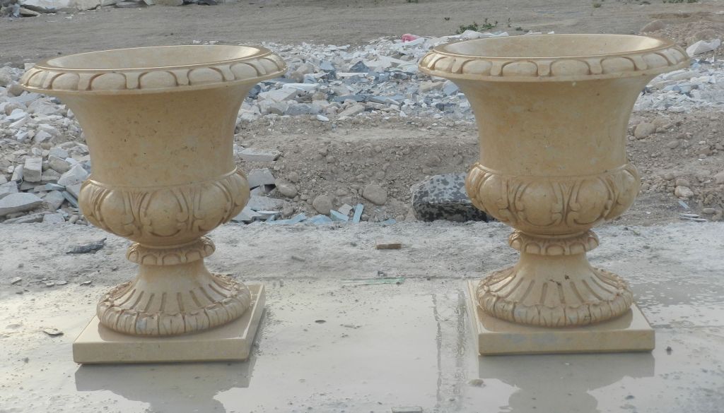 Nice hand carved stone flowerpot