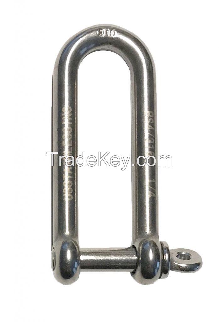 316 Long D Shackle 1/4" (6mm) Marine Grade