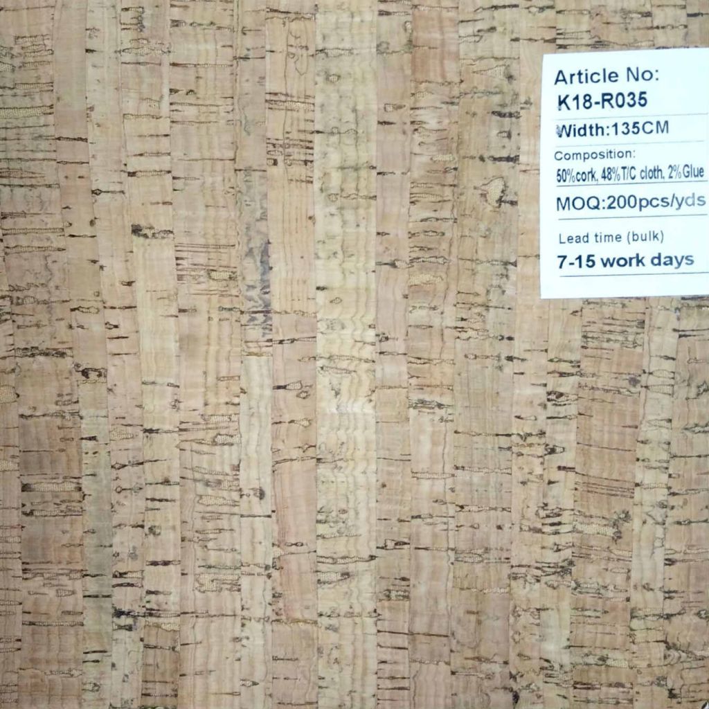 Hot gold pattern cork cloth slubby pattern cork fabric