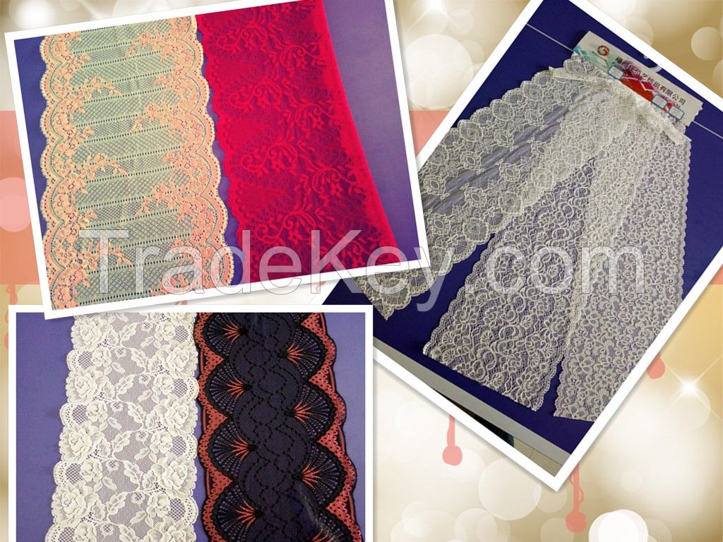 lace and knitted fabric