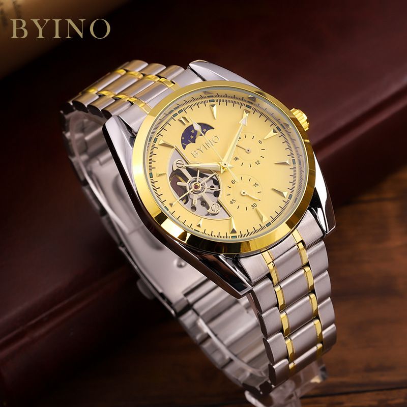 Fancy Wrist Watch Skeleton Automatic Mechanical Watch Alloy Watch