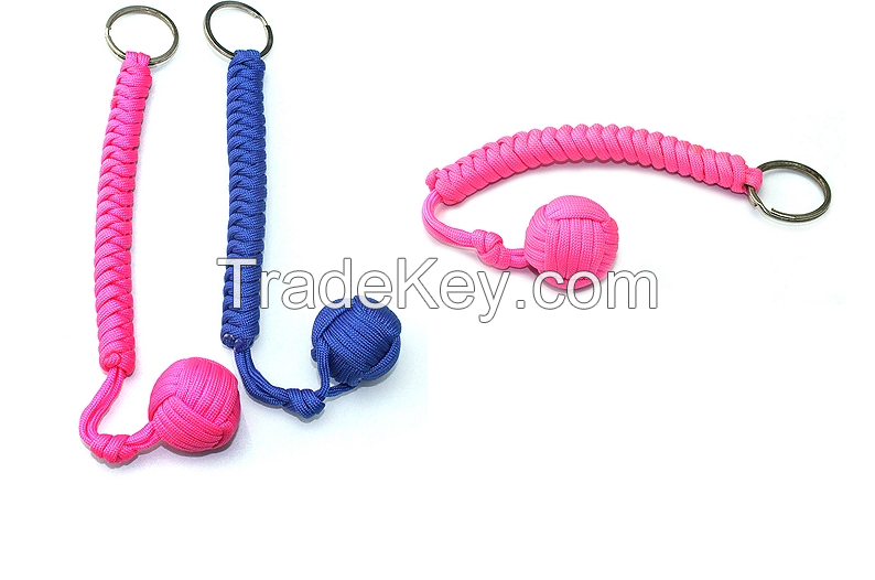 Paracord Monkey Fist Key Chain 7 Core Paracord Pull  Outdoor survival with bag