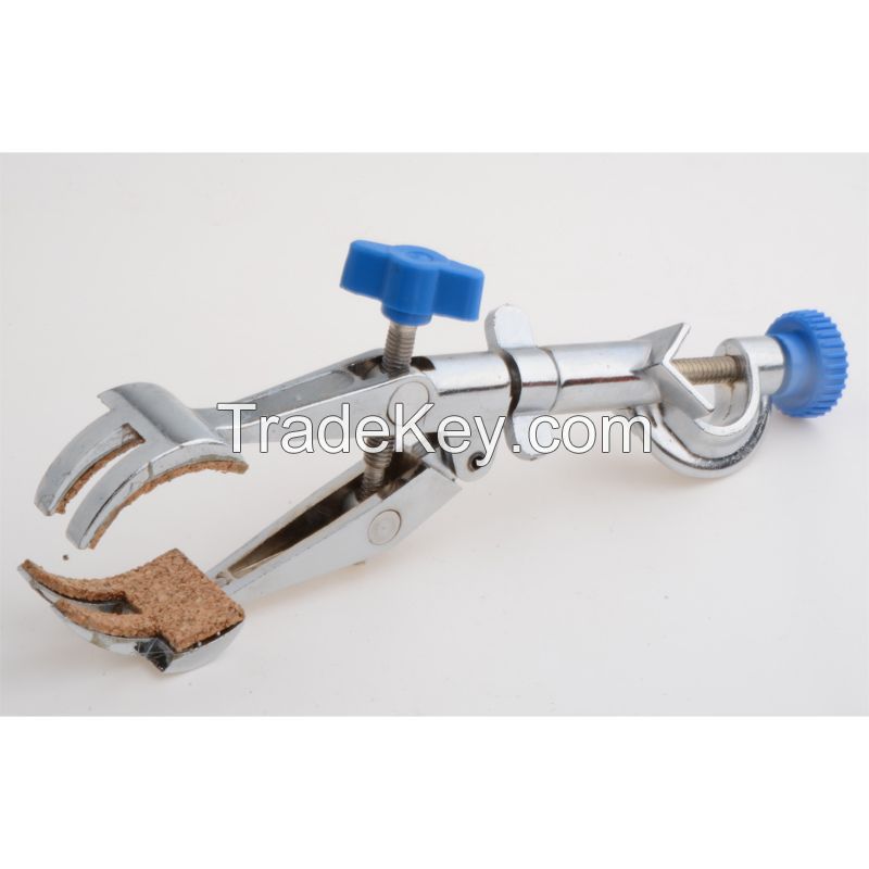 Ni/Cr Plated Die-cast Alloy Four Finger  Lab Clamp with Cork Lined Interlocking Jaws