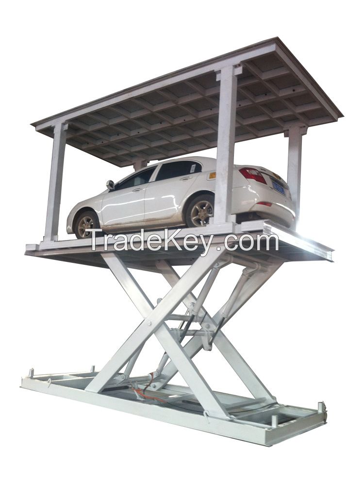 2 level car parking lift equipment from basement to ground