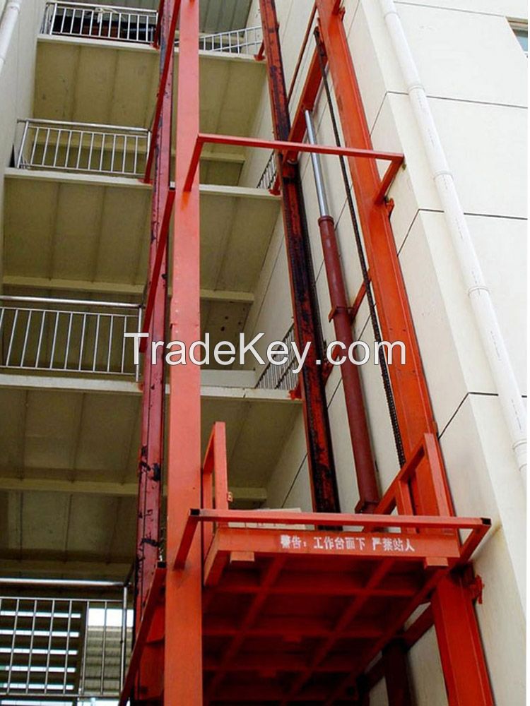 customized hydraulic wall mounted freight elevator forklift cargo lift