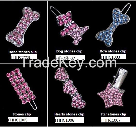 Bright rhinestone dog hair clips grooming accessory