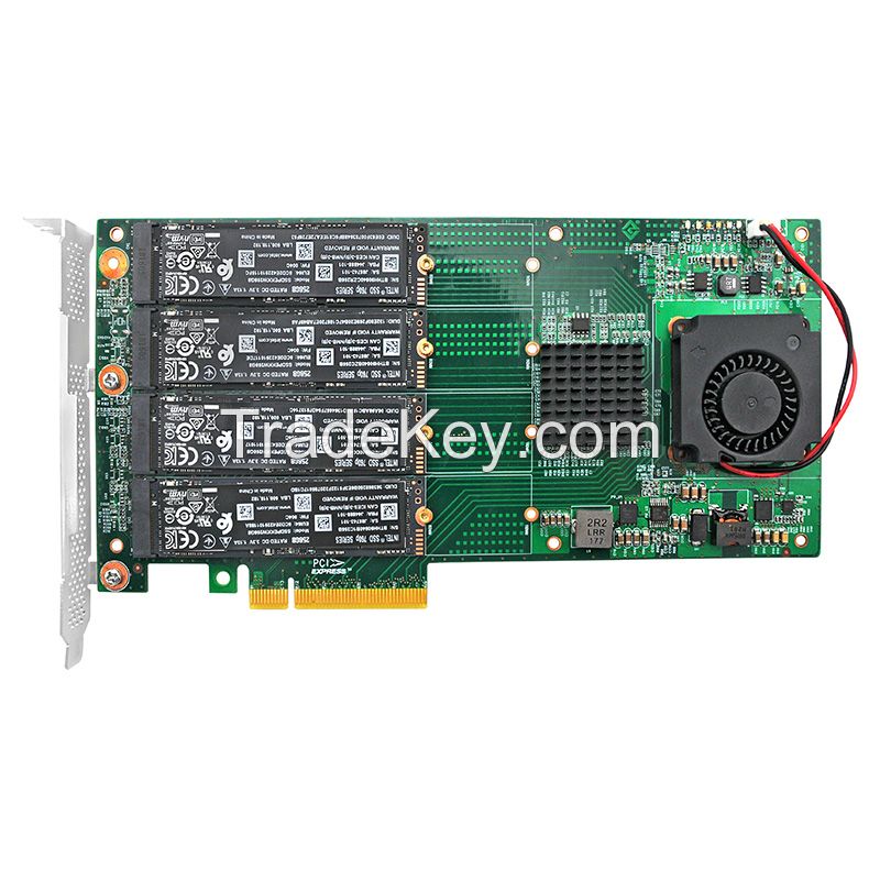 Linkreal Quad PCIe 3.0 x8 to M.2 NVMe SSD Adapter Card