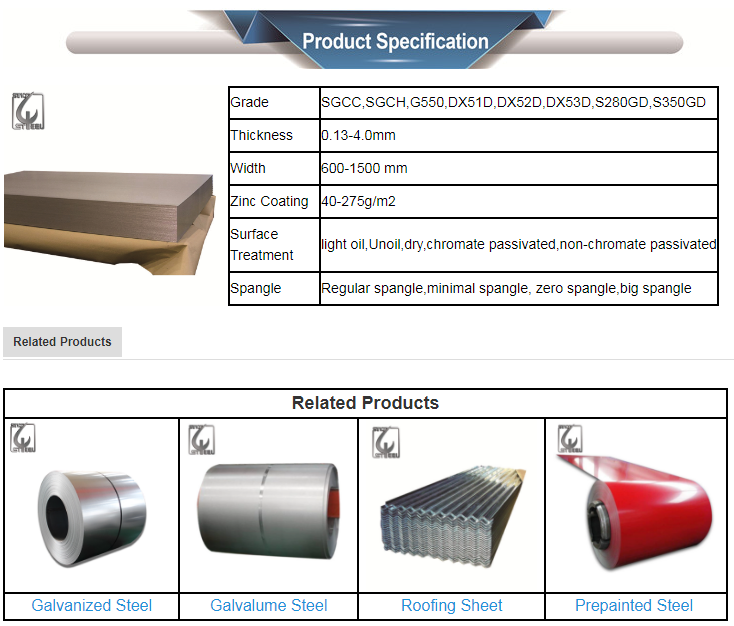 Top quality cold rolled galvanized steel sheet / coil / plate