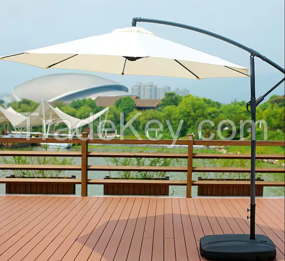 Customized 3Meter Auto Tilt Crank Garden Patio Umbrellas Parasol Luxury Beach Umbrella For Outdoor Furniture