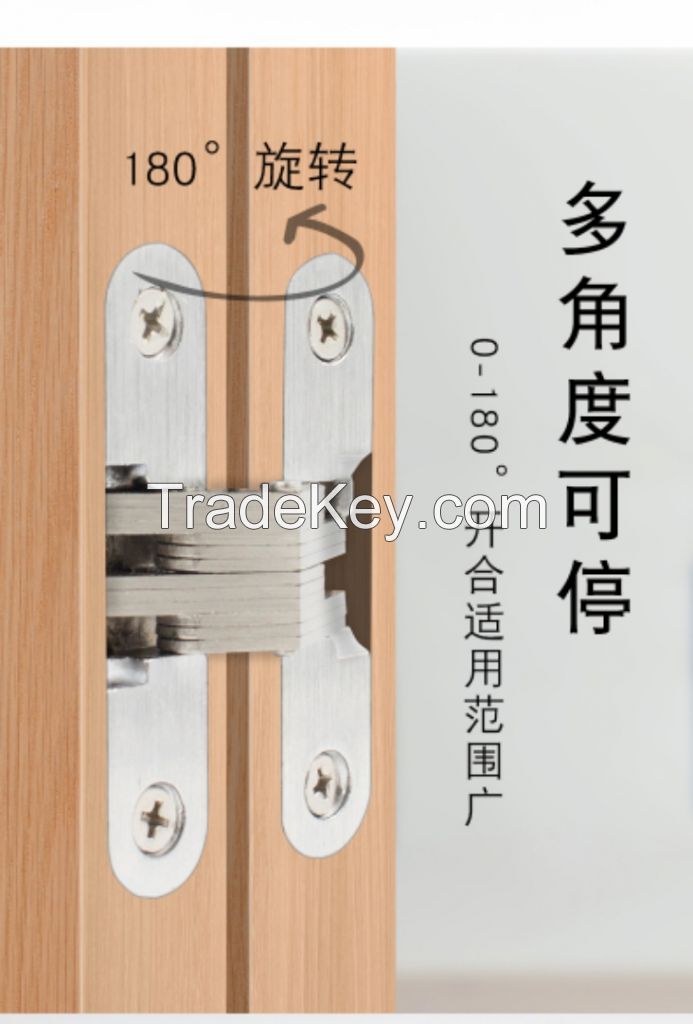 Normal Heavy Duty 180 Degree Invisible Concealed Door Hinge with steel bearings for solid wooden door