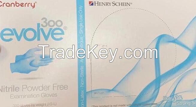 Cranberry powder free nitrile gloves