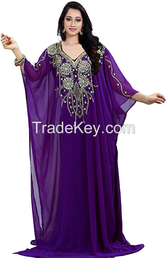 Women wear Dubai Kaftan Farasha Caftan Long Maxi Party Dress Top Free Size