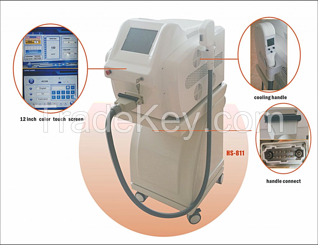 808nm Diode Laser Hair Removal machine with 12 inch color touch screen CE / ISO approved