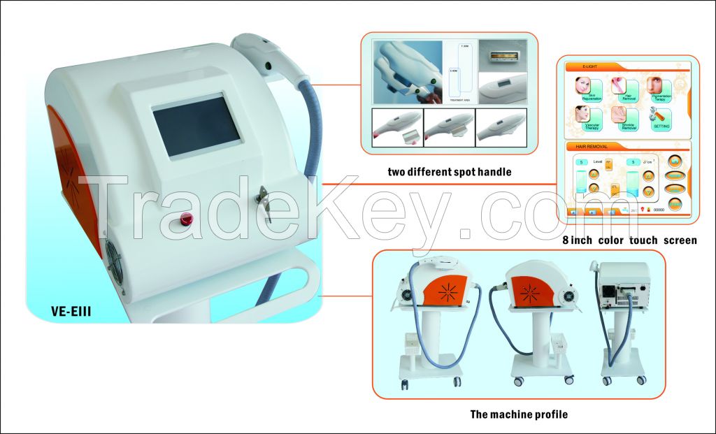 E-light portable skin rejuvenate and hair removal equipment