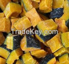 Frozen diced pumpkin