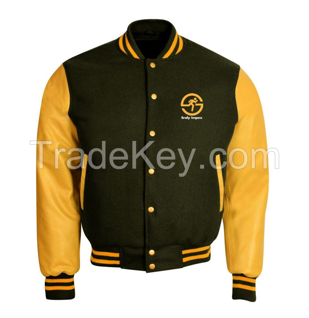 Varsity Jacket Made of Wool, Leather