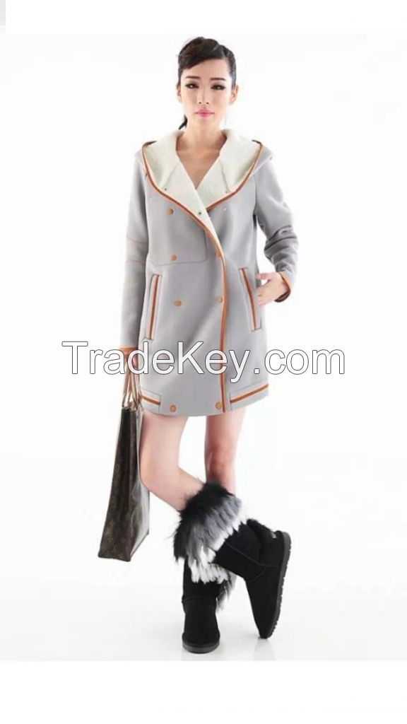 2014 New arrival women wool coat 10 colors S-XL