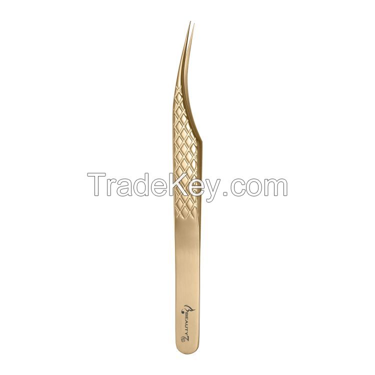 Eyelash Tweezers Stainless Steel Gold Tweezers Dolphin Shape