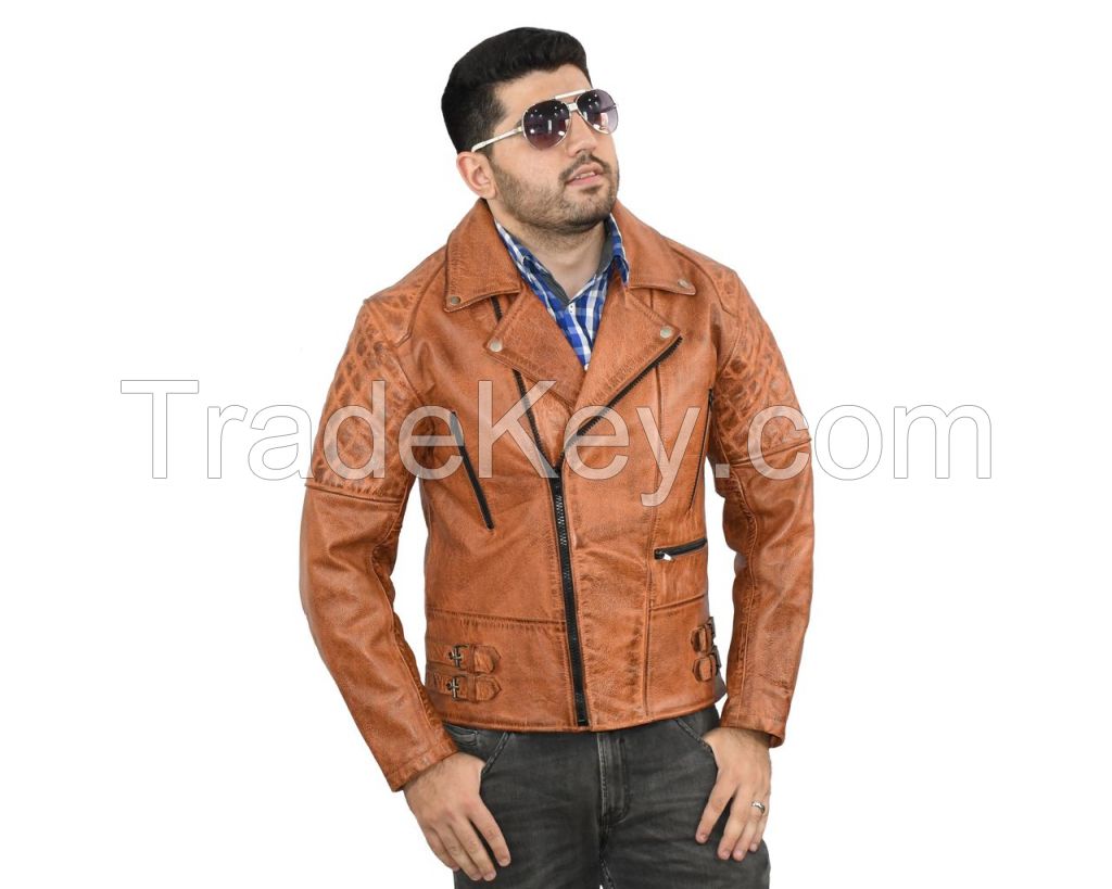 Motorbike Leather Jacket OEM Service Motorbike Leather Racing Jacket. JL-028