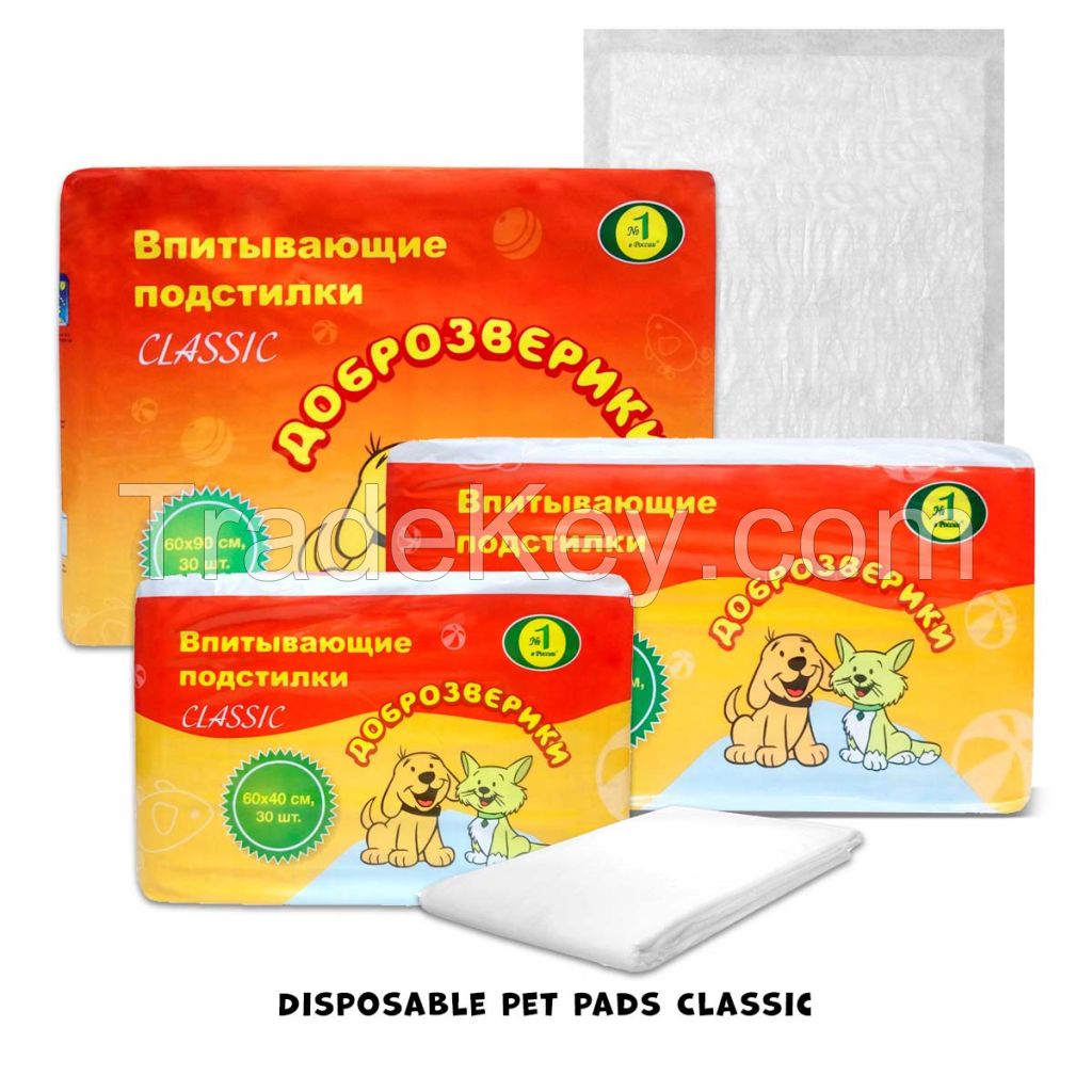 Classic Disposable absorbent pet pads Dobrozveriki Super series