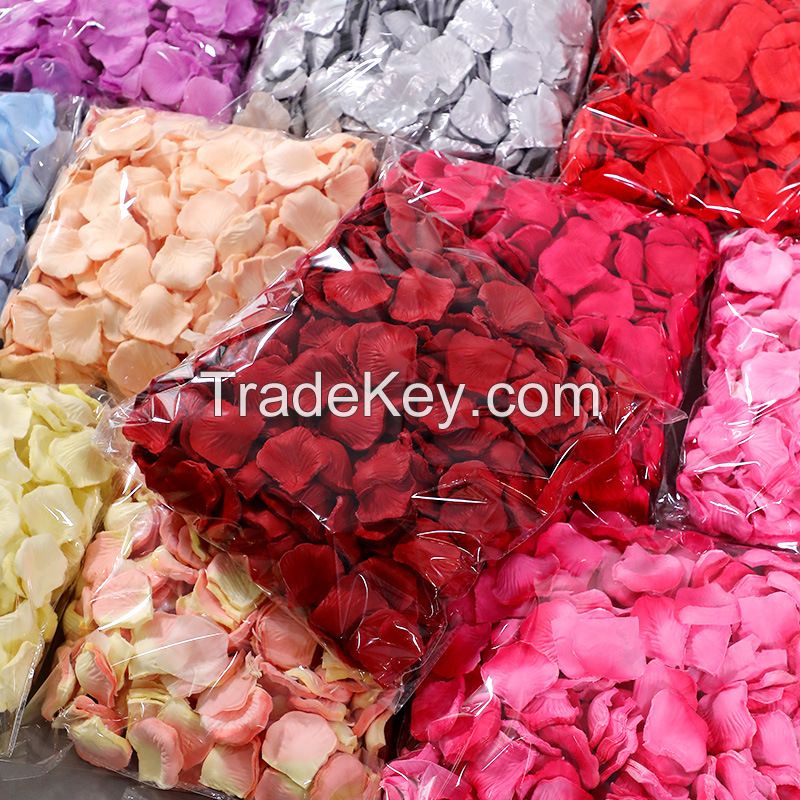 wholesale wedding rose petals artificial silk flower red rose petals