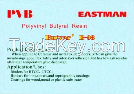 Polyvinyl butyral resin B98 formulations