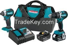 Makita XT269M 18V LXT Lithium-Ion Brushless Cordless 2-Pc. Combo Kit (4.0Ah) with XPH12Z 18V LXT Lithium-Ion Compact Brushless Cordless 1/2" Hammer Driver-Drill