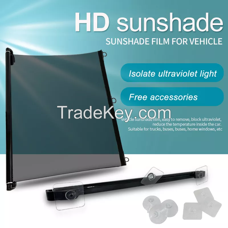 Auto truck front window windshield sunshade can be retractable and customized to block sunlight