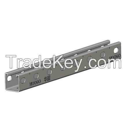 U Shape Punched Strut Channel Steel Galvanized Channel Bar