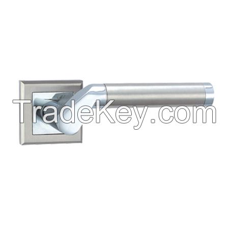Satin Nickle/Chrome Plated (SN/CP)Zinc Alloy Door Handle on Rosette (Rose)