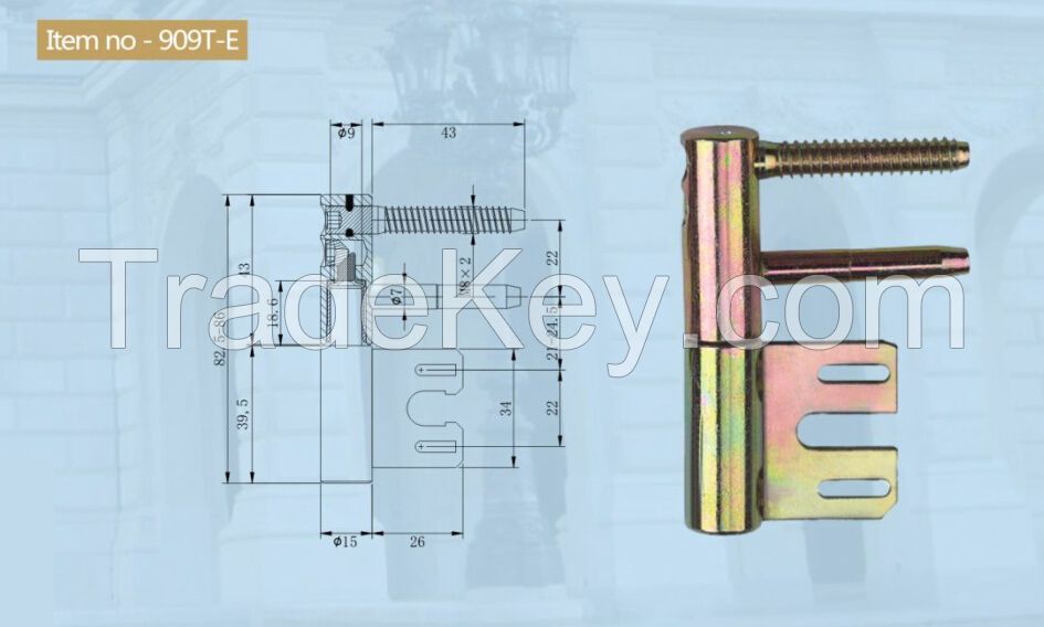 Threaded Iron Hinge for Door, Window, Furniture