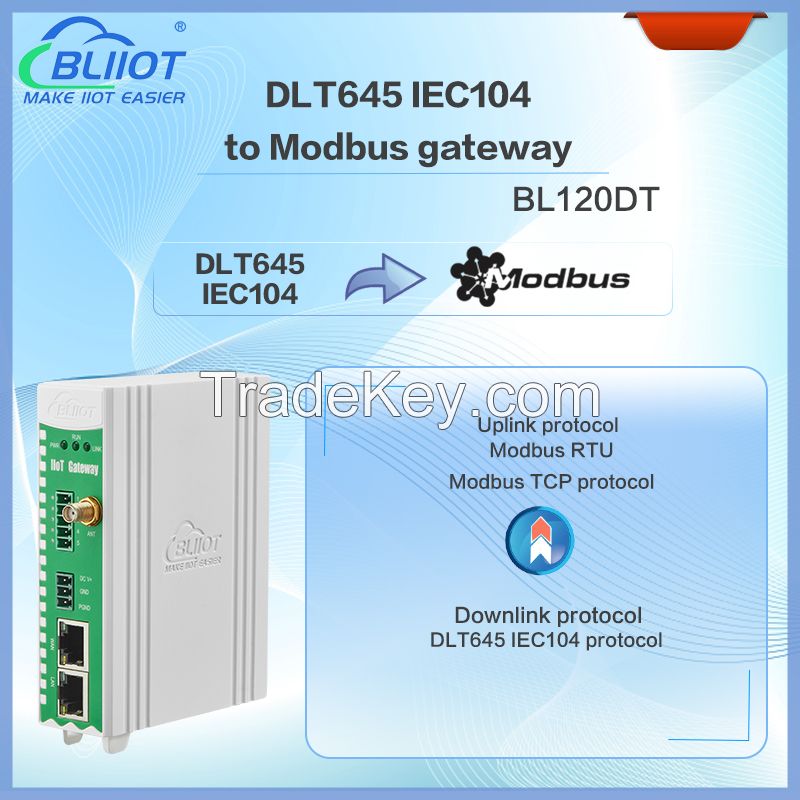 BLIIoT New Version BL120DT DL/T645 IEC 104 to Modbus Conversion in Power System Automation