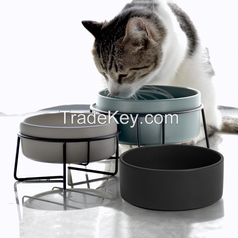 Ceramic Pet Bowl Cat Dog Doggie Food Water Holder Bowls