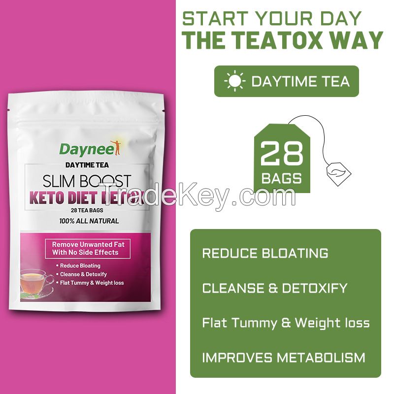 Private brand Slim Boost Keto Detox Diet Tea Organic herbal Skinny Belly Fat Burner Slimming tea morning and evening