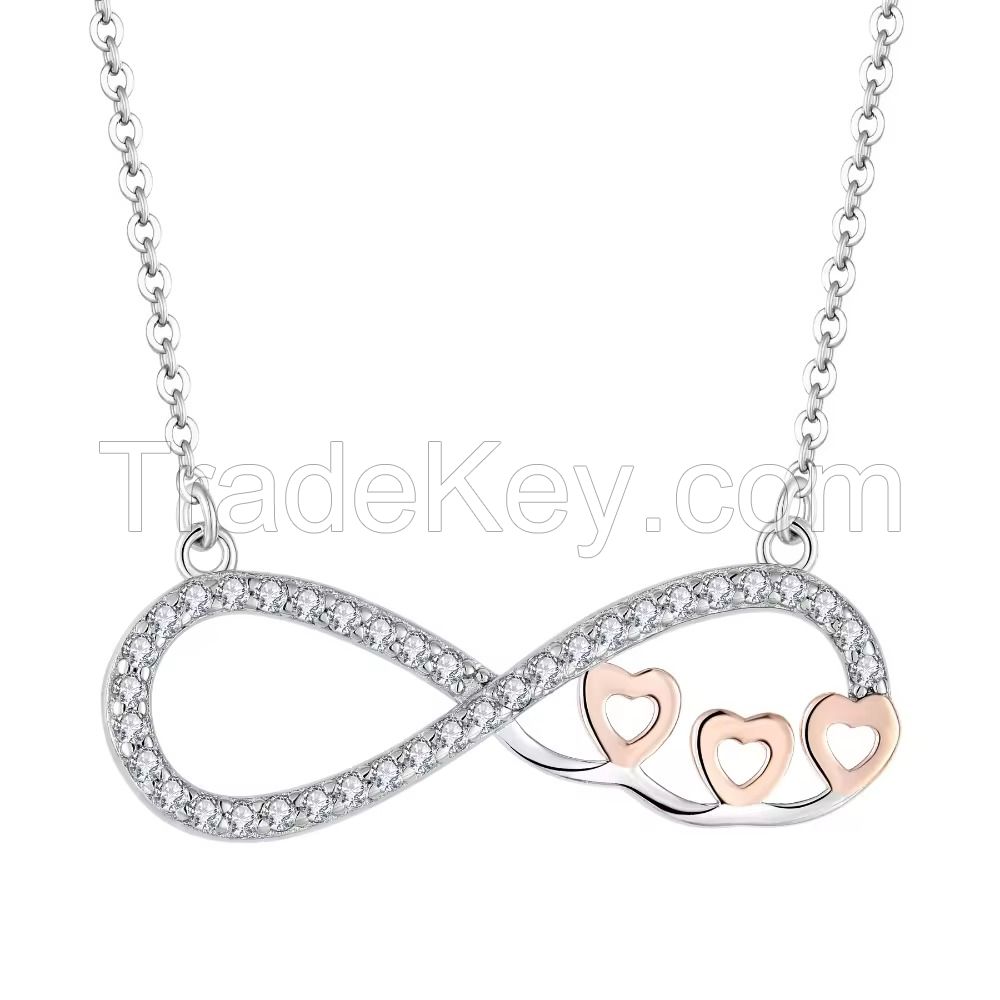 YASVITTI Wholesale Personalized High End Silver Necklace Rose Gold Plated Heart Necklace Chain for Jewelry