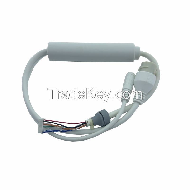 024 Ip Camera Ethernet Cable Factory RJ45 8P8C DC5.5 by 2.1 Plug Electric Wire Harness Cable Assembly 1.25-10PIN