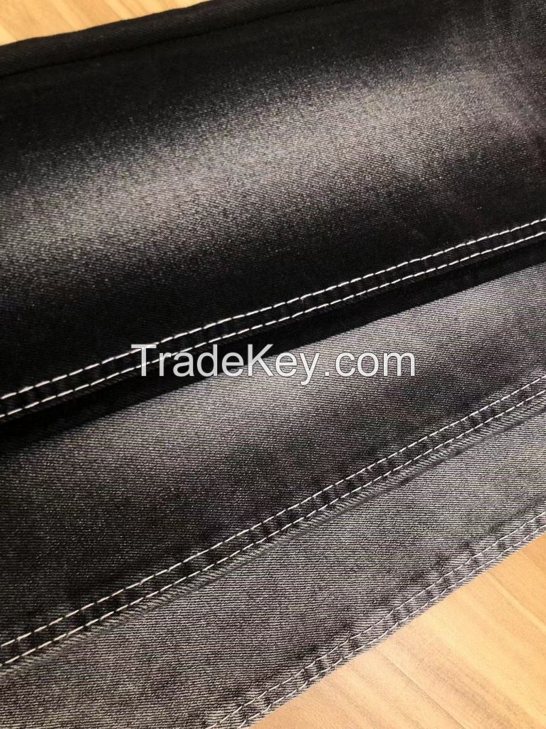 10.5oz stretch denim fabric indigo and black color