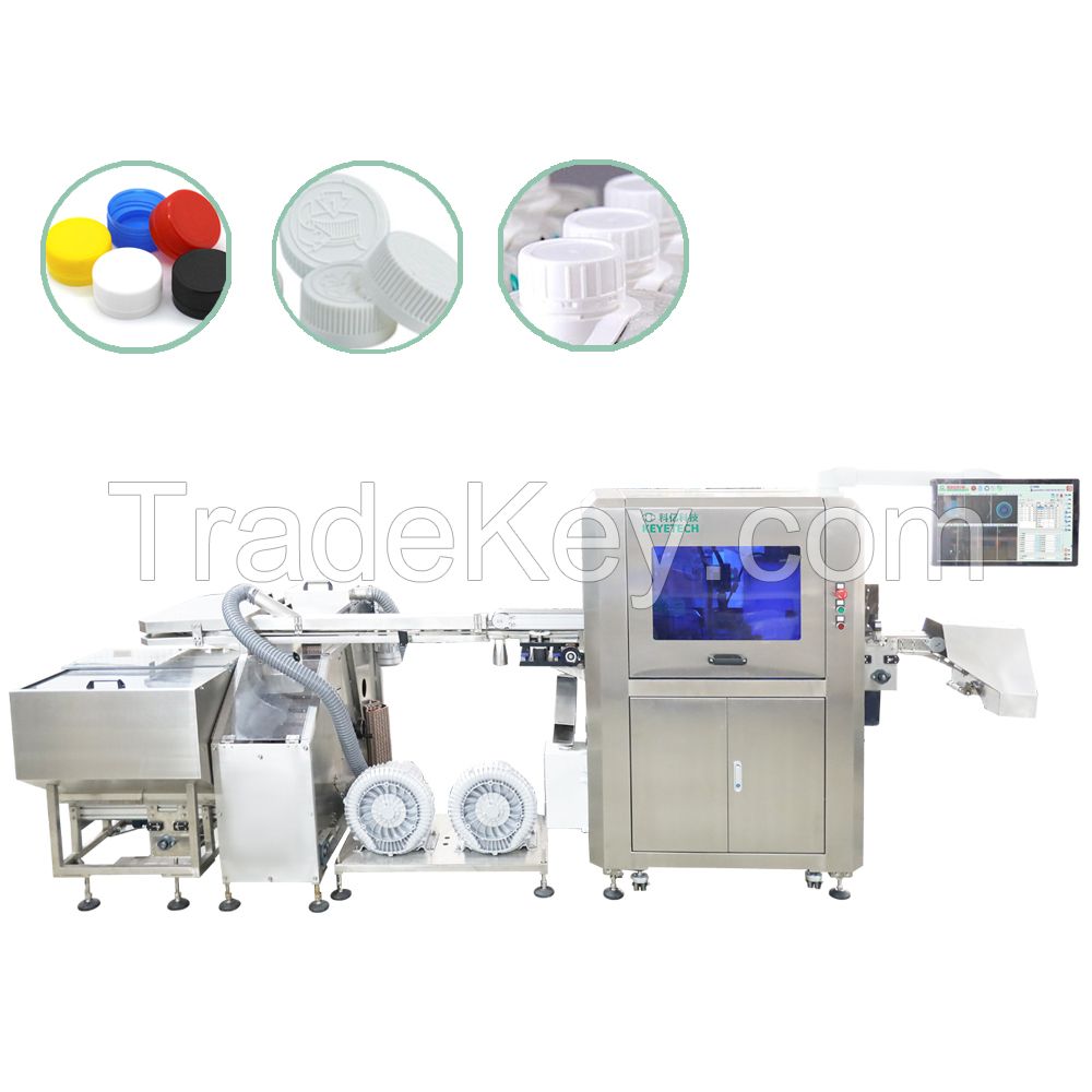 Plastic closures caps visual defect inspection machine