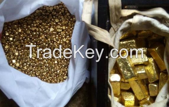 Gold dust, gold bars and gold nugget for sale