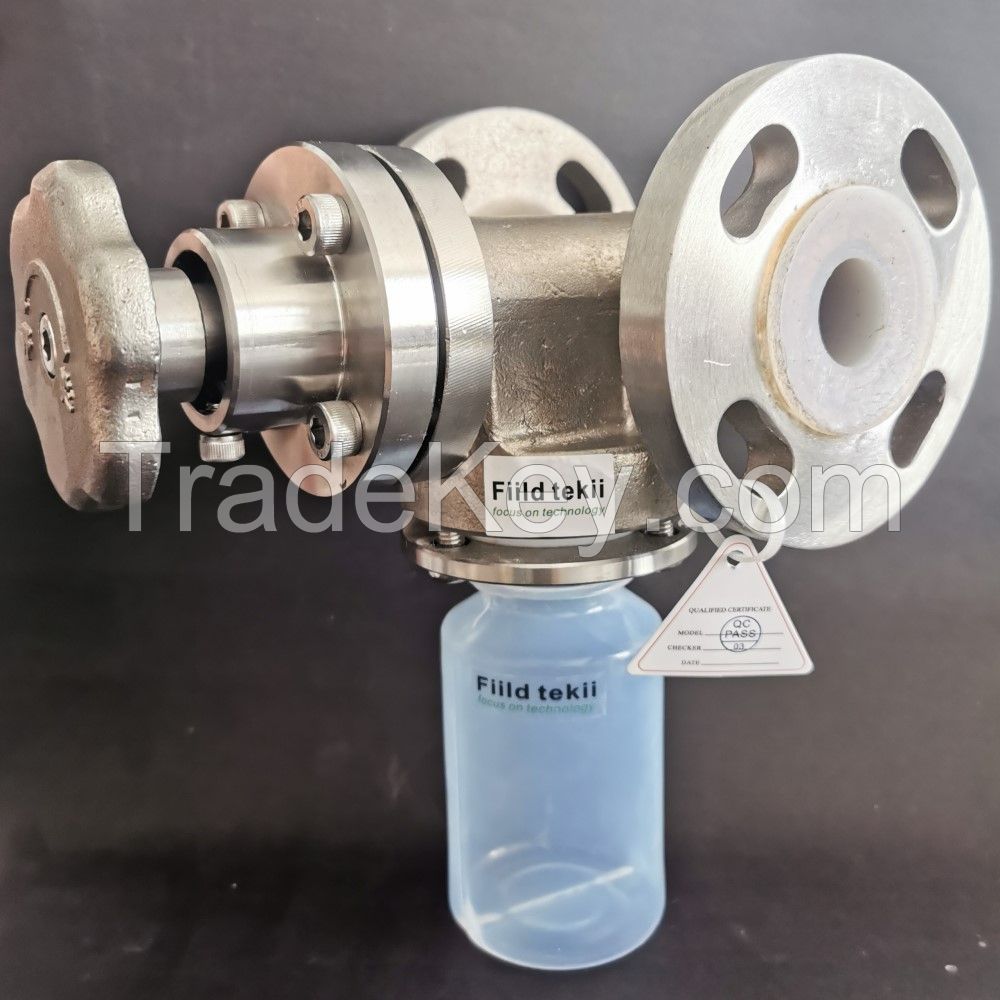 1 inch FEP Lined Inline Sampling Valve with Matching FEP Sampling Bottle Corrosion Resistance and Cleanliness T Type Sampling System