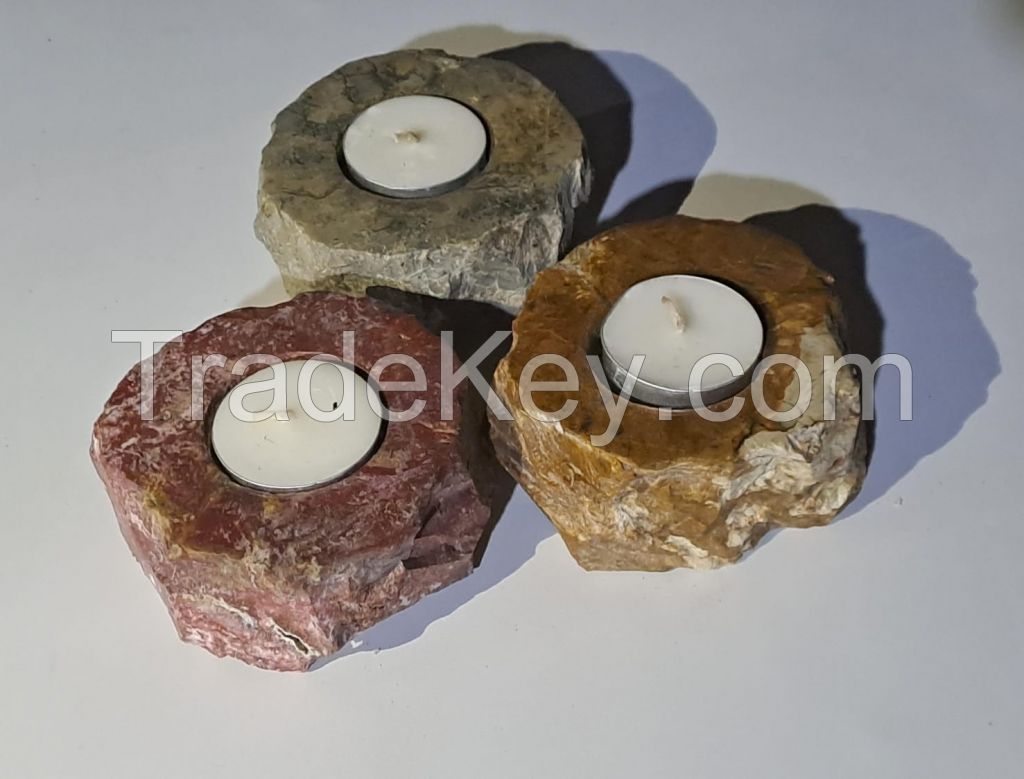 Jasper stone candle holder for sale