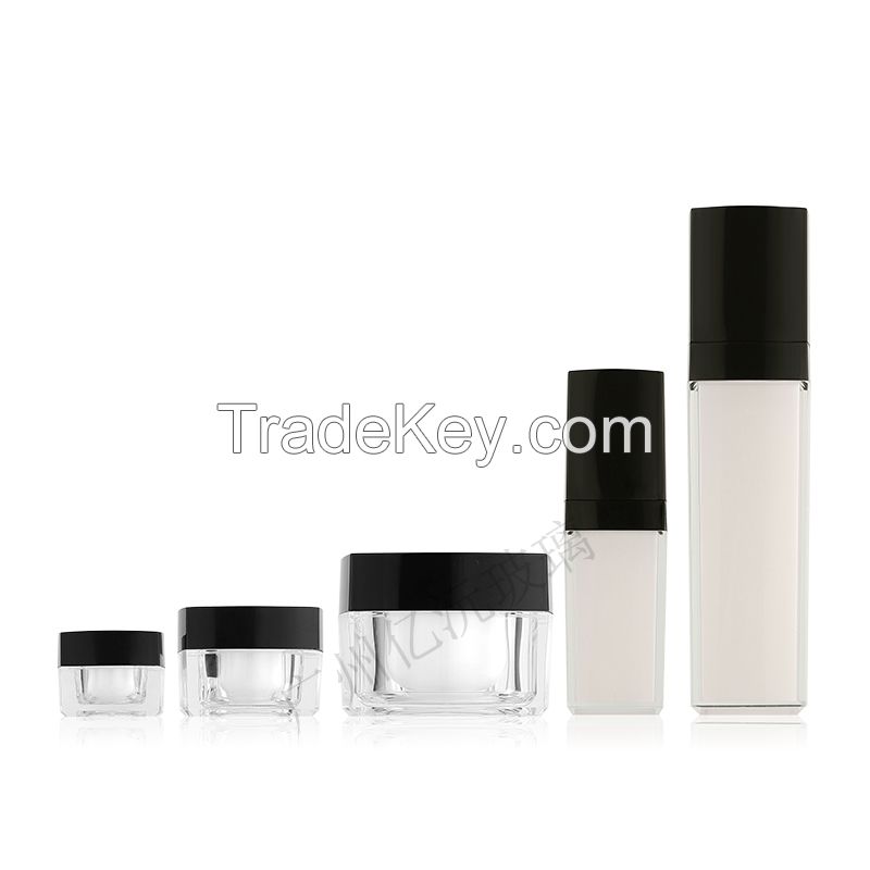 Acrylic square cosmetic set bottle Water lotion cream bottle essence liquid essential oil bottle